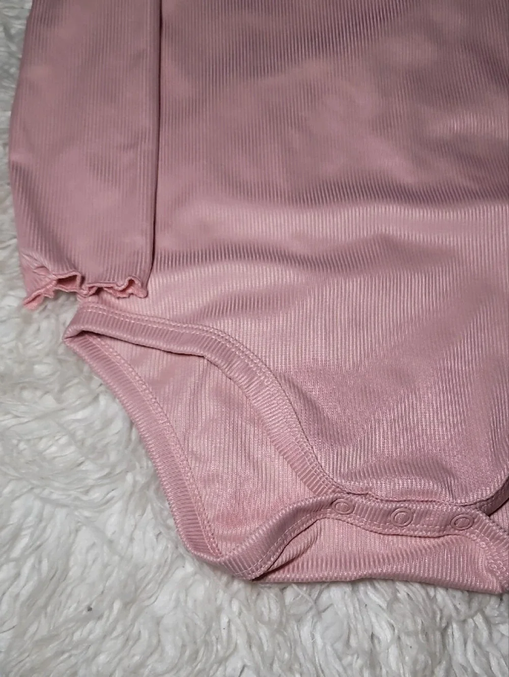 SHEIN Ribbed Long-Sleeve Baby Bodysuit Set in Pink, White & Black